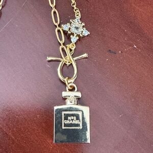 ***Butones Jewelry- Upcycled CHANEL Gold Perfume Bottle Pendant Necklace